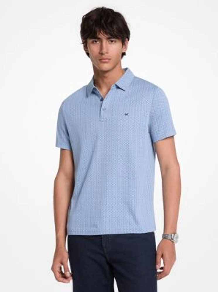 Geo Ditsy Cotton Polo Shirt