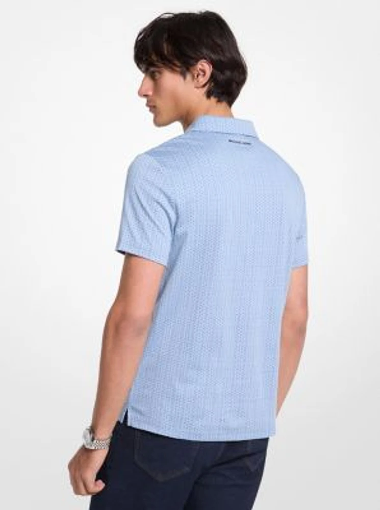 Geo Ditsy Cotton Polo Shirt