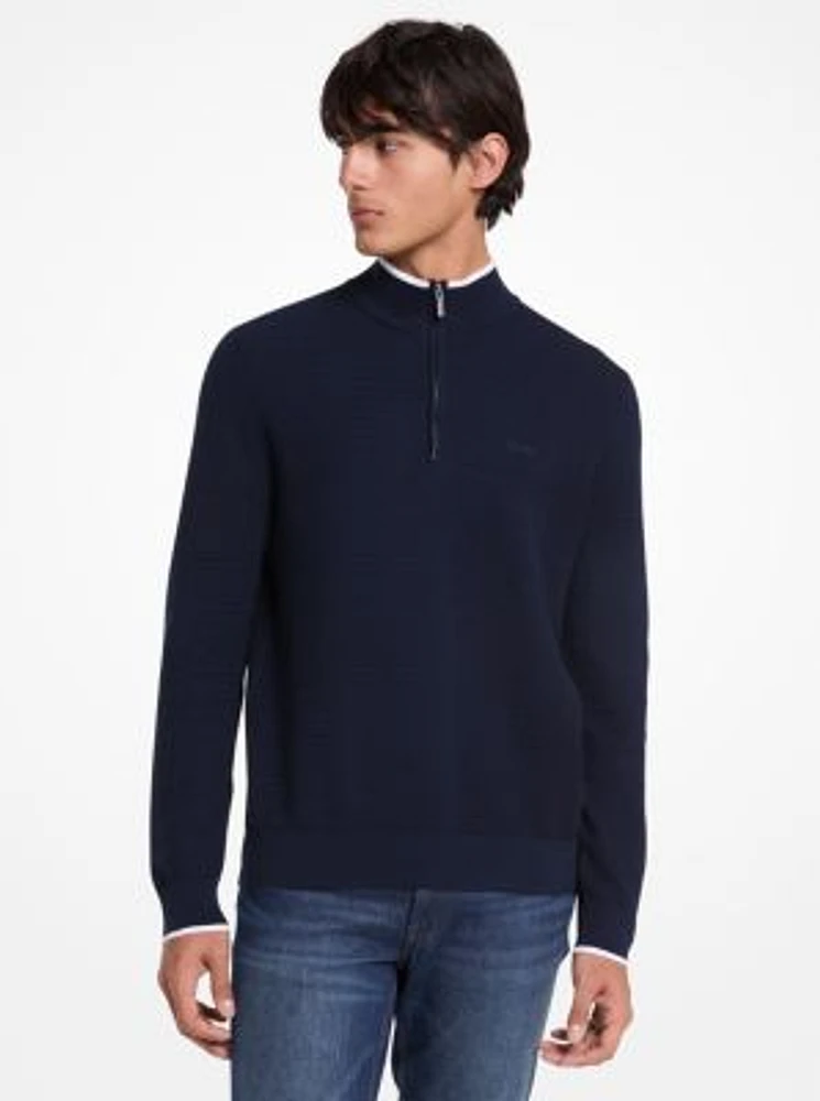 Cotton Quarter-Zip Sweater