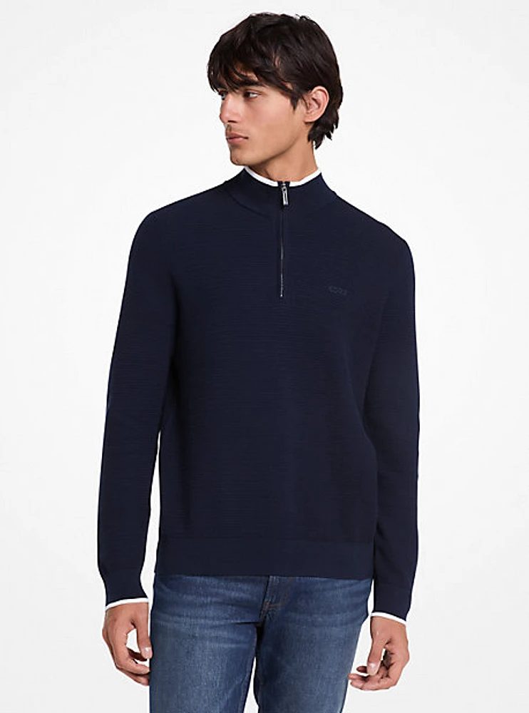 Cotton Quarter-Zip Sweater