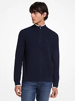 Cotton Quarter-Zip Sweater