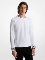 Logo Trim Cotton Blend Sweatshirt