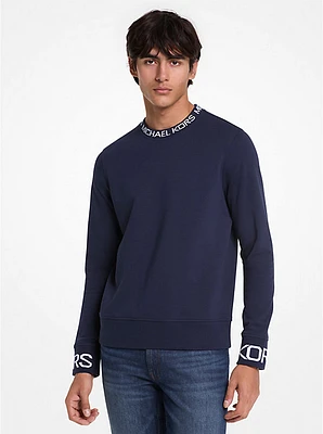 Logo Trim Cotton Blend Sweatshirt