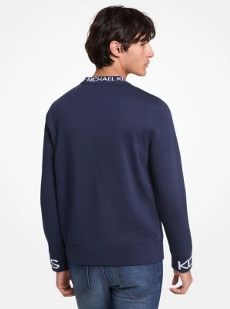 Logo Trim Cotton Blend Sweatshirt