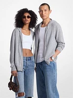 Wool and Cashmere Blend Zip-Up Hoodie
