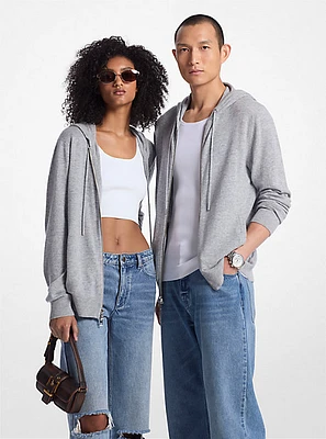 Wool and Cashmere Blend Zip-Up Hoodie