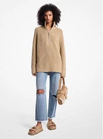 Wool and Cashmere Blend Half-Zip Sweater