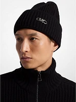 Ribbed Stretch Wool Beanie Hat