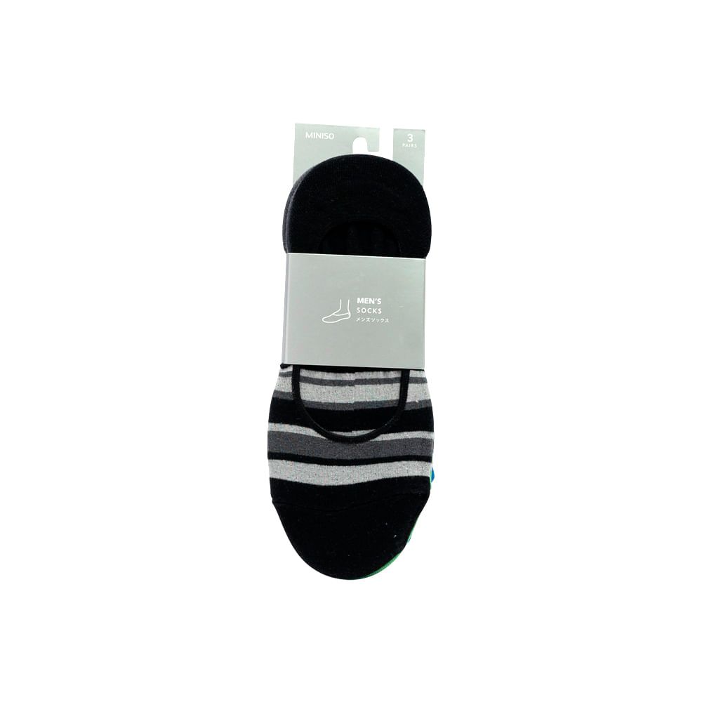 Miniso Calcetines Para Hombre Negros 3 Pares