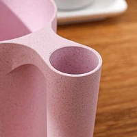 Taza Para Limpieza Bucal Con Soporte Para Cepillo Dental Rosa 370 ml