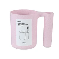 Taza Para Limpieza Bucal Con Soporte Para Cepillo Dental Rosa 370 ml