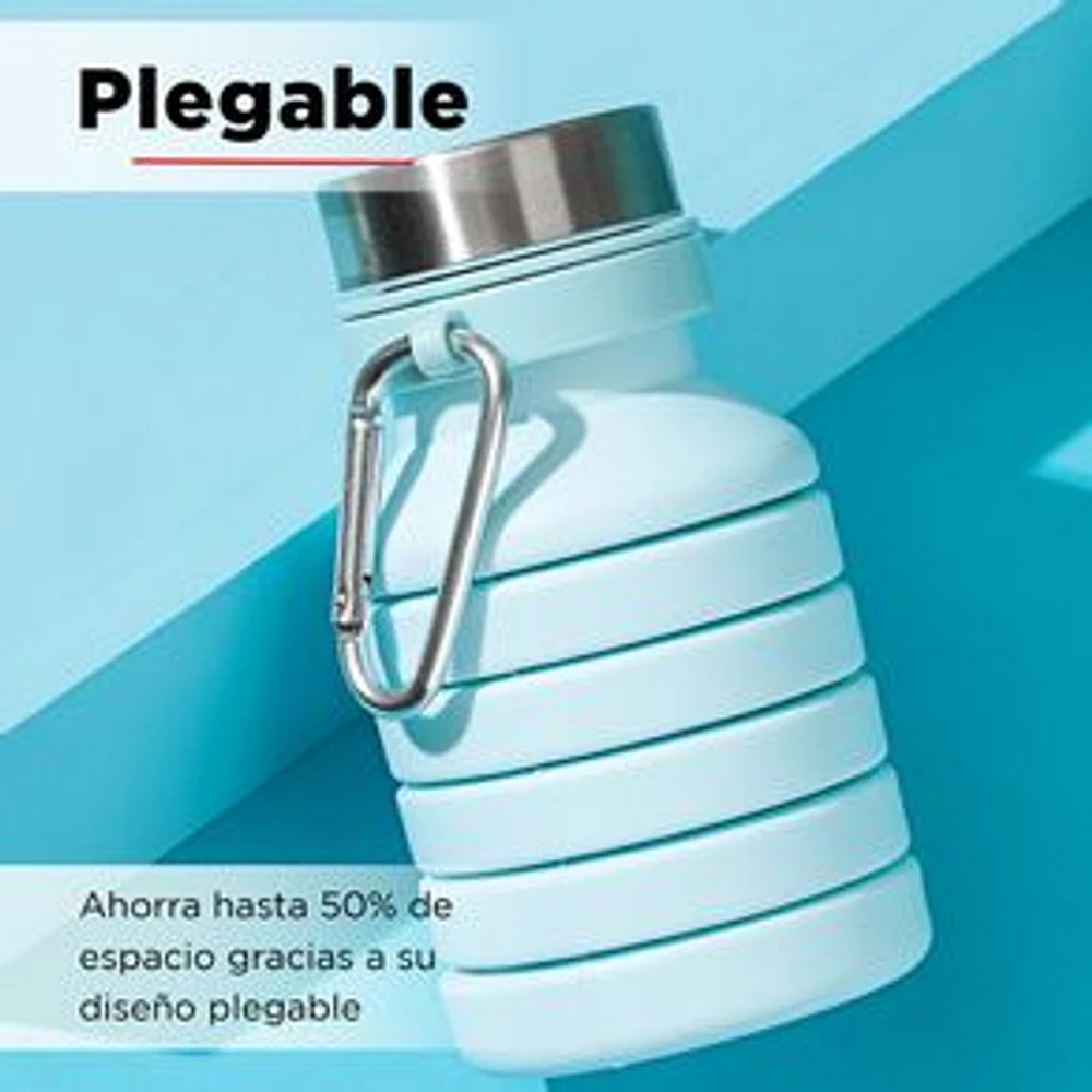 Botella  Plegable Silicon  Azul 470 ml