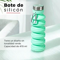 Botella  Plegable Silicon  Verde 470 ml