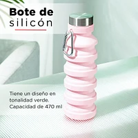 Botella  Plegable Silicon  Rosa 470 ml