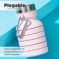 Botella  Plegable Silicon  Rosa 470 ml