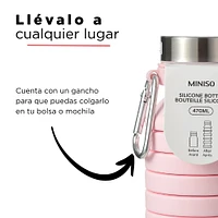 Botella  Plegable Silicon  Rosa 470 ml