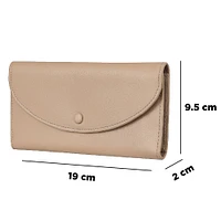 Cartera Para Mujer Plegada Beige 19x9.5 cm