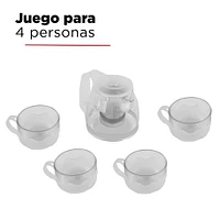 Juego De Té Vidrio 700 ml 5 Piezas