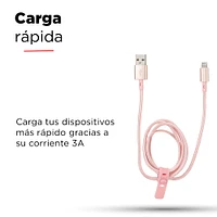 Cable De Carga USB a Lightning Rosa 1 M