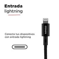 Cable De Carga USB a Lightning Negro 1 M