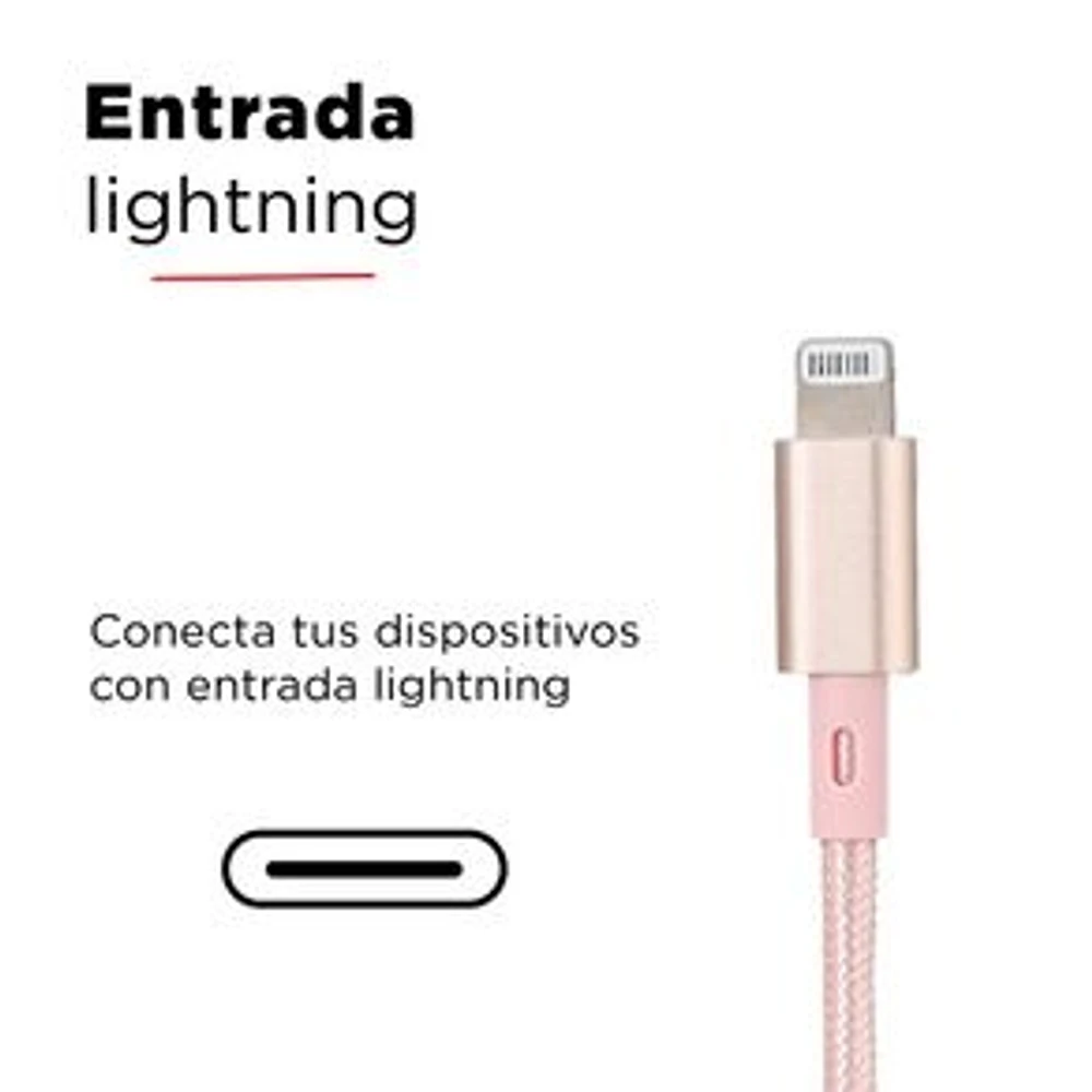 Cable De Carga USB a Lightning Rosa 1 M