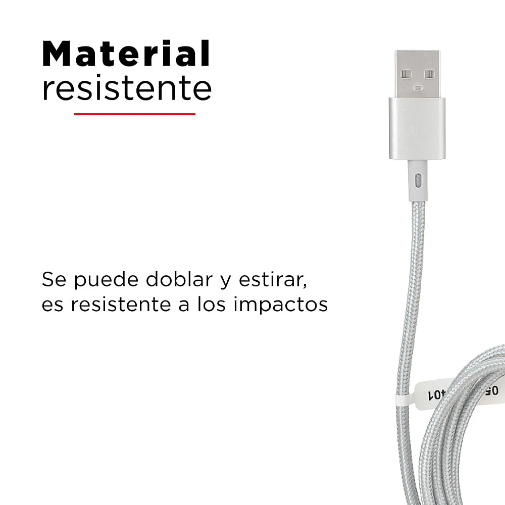 Cable De Carga USB a Lightning Plateado 1 M