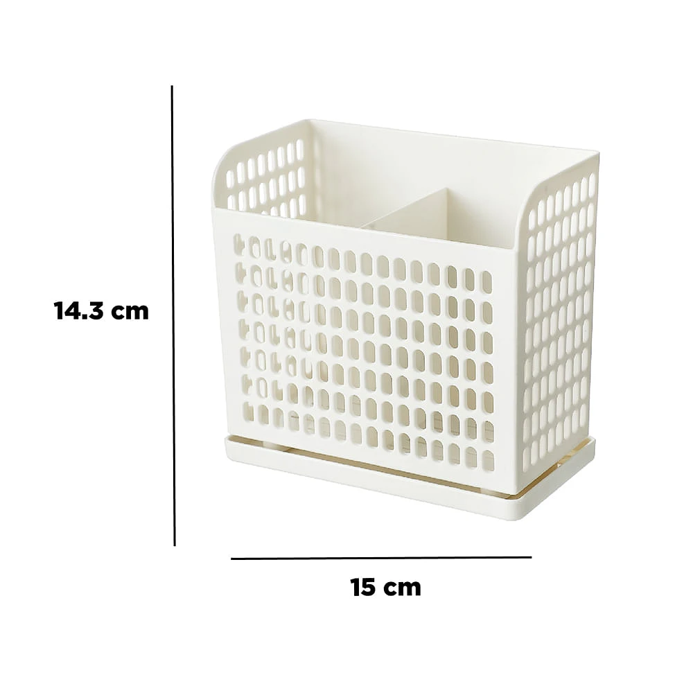 Estante Para Cubiertos Plástico Blanco 15x8.2x14.3 cm