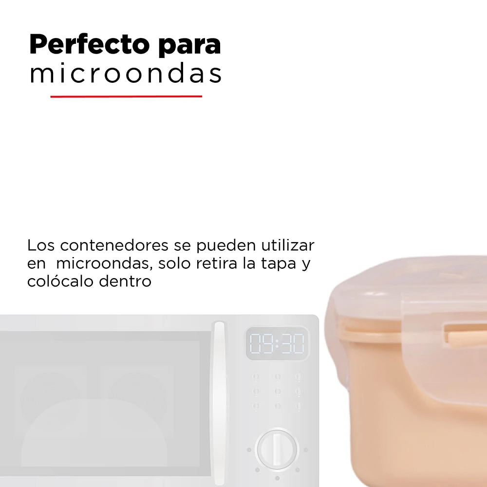 Contenedor Cuadrado Plástico Beige 650 ml