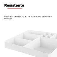 Organizador Para Cosméticos   Con Compartimentos   Blanco 26.4x19.4x7 cm