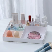 Organizador Para Cosméticos   Con Compartimentos   Blanco 26.4x19.4x7 cm