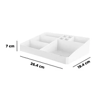 Organizador Para Cosméticos   Con Compartimentos   Blanco 26.4x19.4x7 cm
