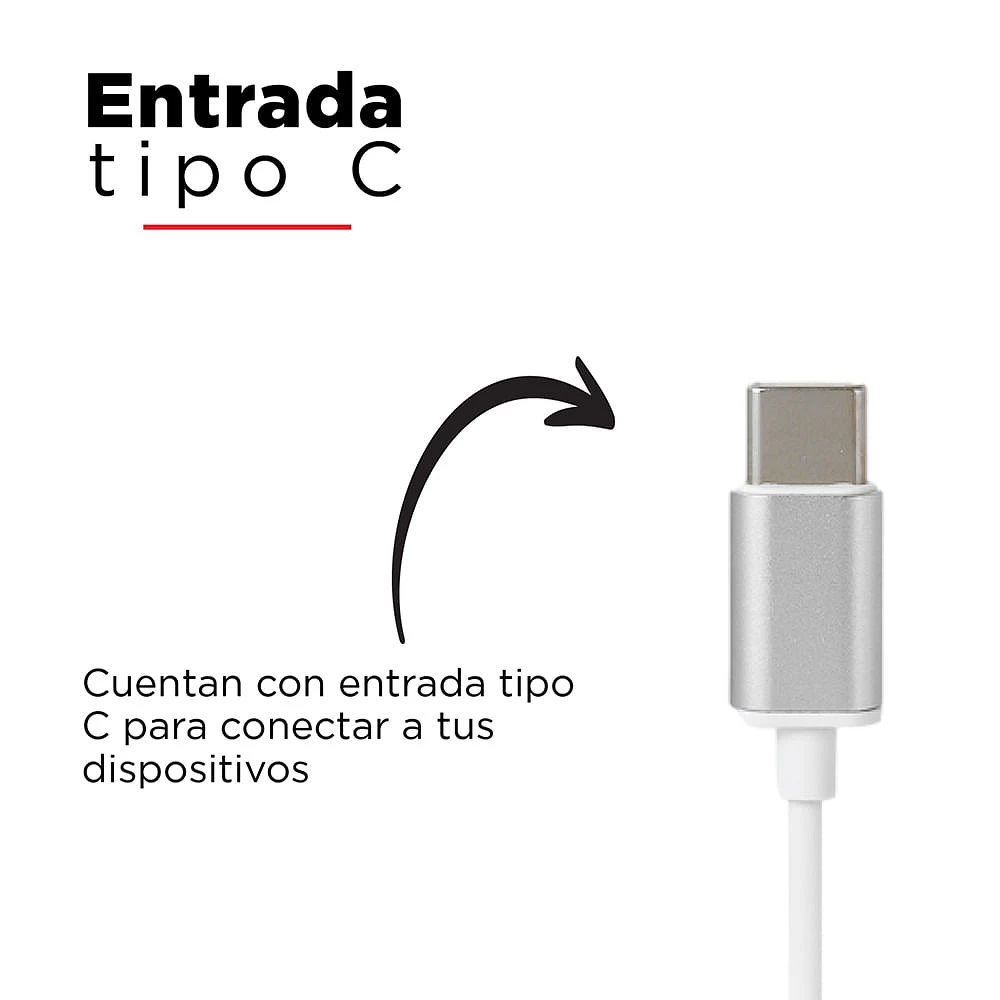 Audífonos De Cable Tipo C Blancos 120 cm