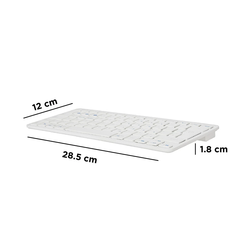 Teclado Inalámbrico Ultrafino Blanco 28.5x12x1.8 cm