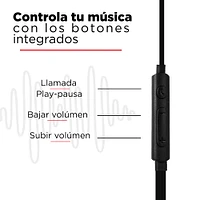 Audífonos De Cable 3.5 mm Negros 1.20 m