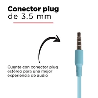 Audífonos De Cable 3.5 mm Azules 1 m