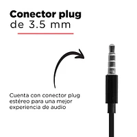 Audífonos De Cable 3.5 mm Negros 1.20 m