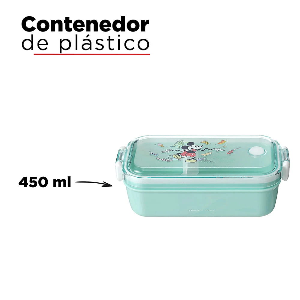 Contenedor De Alimentos Disney Mickey Mouse Plástico Verde 17x9x6 cm 450 ml