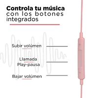 Audífonos De Cable 3.5 mm Rosas 120 cm