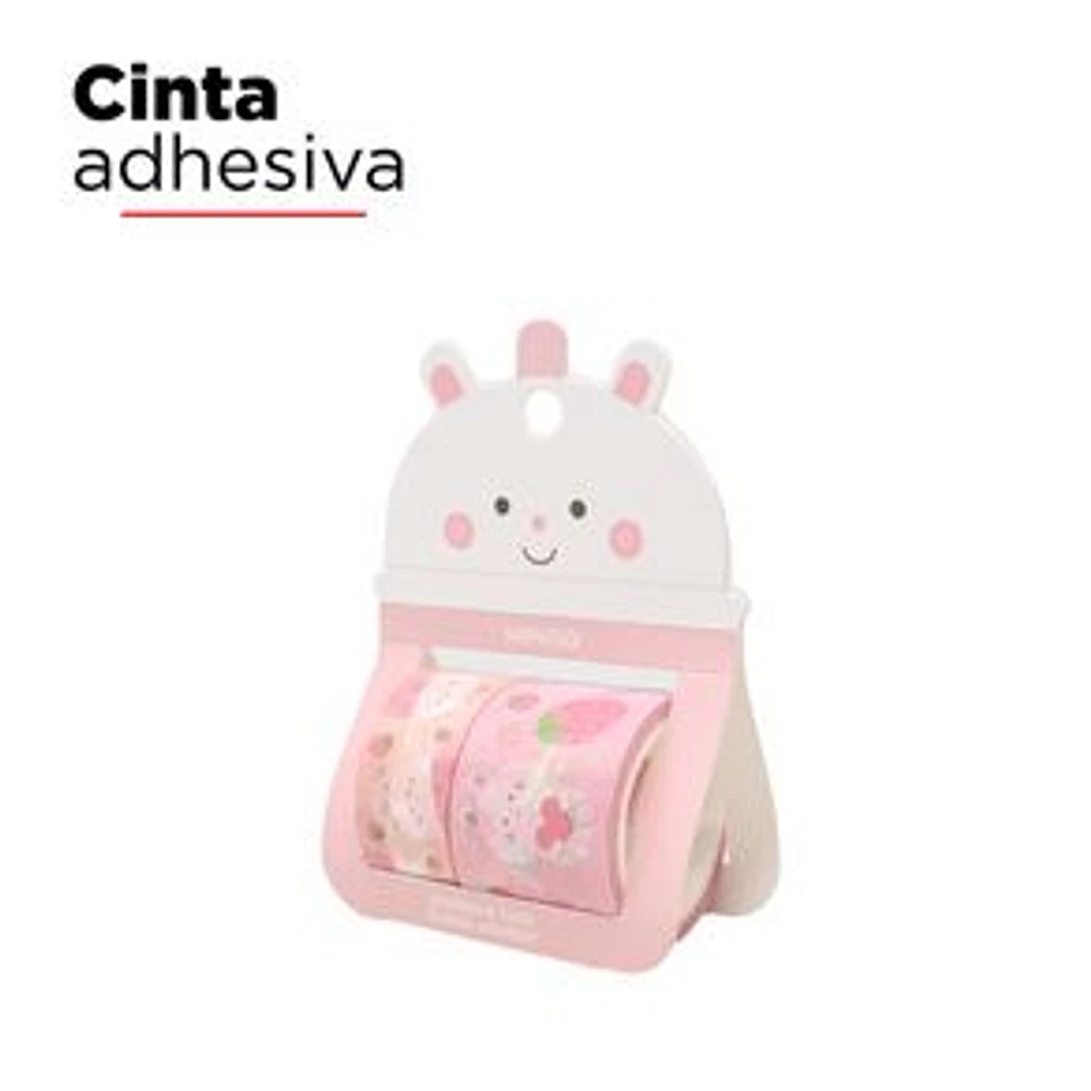 Set De Cintas Adhesivas Conejo Rosas 3x5 cm, 2x5 cm 2 Piezas