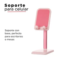 Soporte Para Celular Plástico Rosa 7x19.2 cm