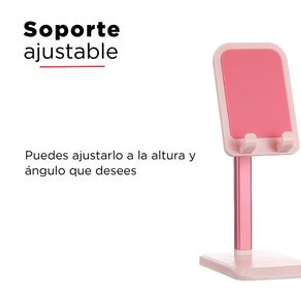 Soporte Para Celular Plástico Rosa 7x19.2 cm