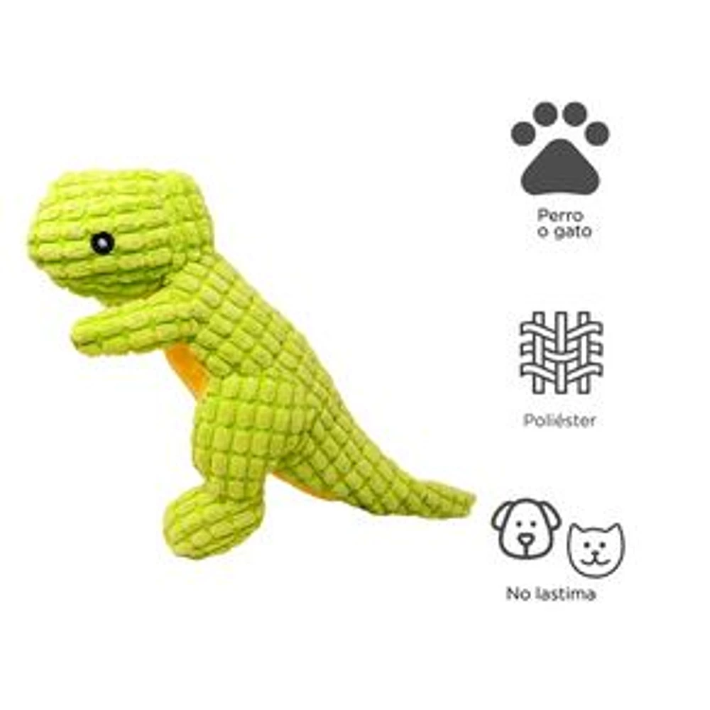 Peluche Para Mascota Dinosaurio 100% Poliéster 35.5x13 cm