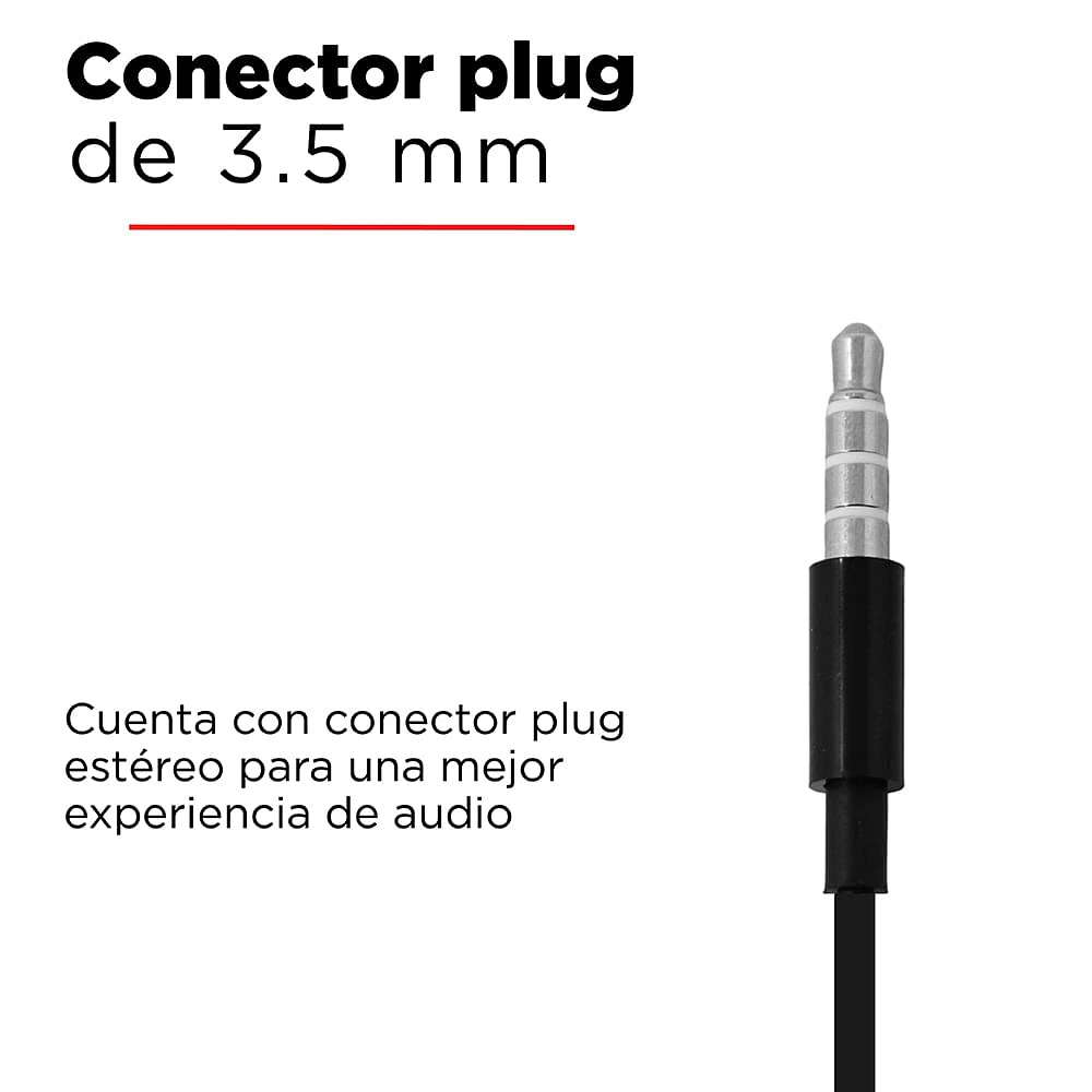 Audífonos De Cable 3.5 mm Negros 120 cm