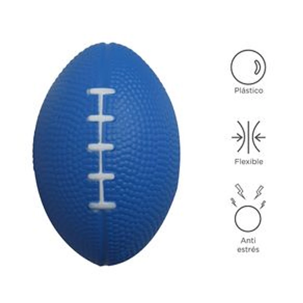 Pelota Anti-Estrés Rugby Azul 10x10 cm