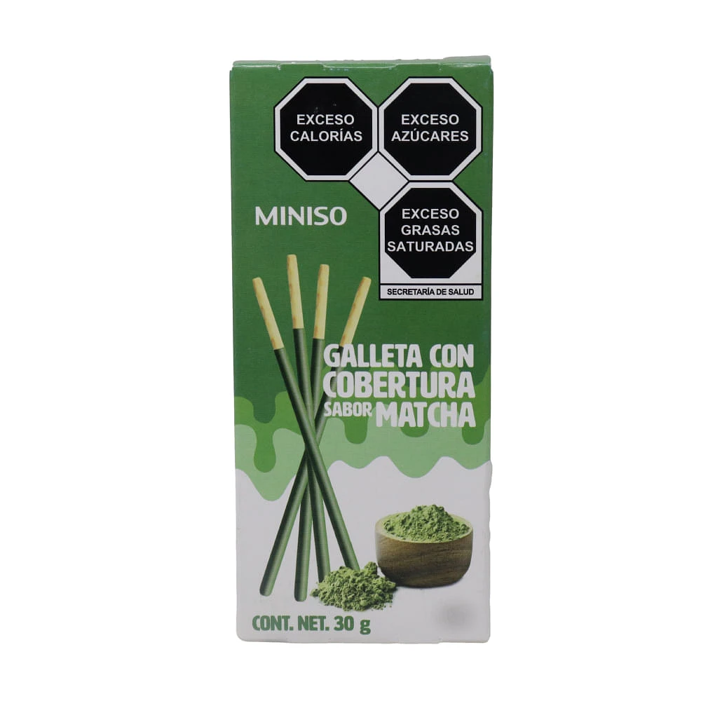 Palitos De Galleta Cubiertos De Té Verde 30 gr