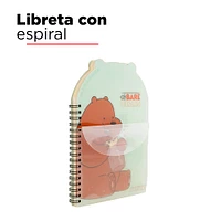 Libreta De Espiral We Bare Bears Pardo Rayas Azul 14.6x21.2 cm 80 Hojas