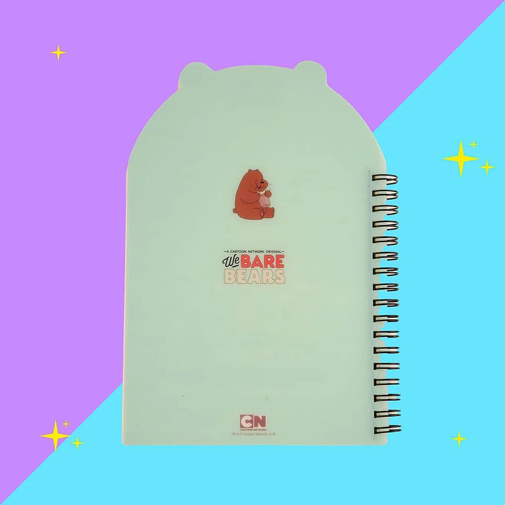 Libreta De Espiral We Bare Bears Pardo Rayas Azul 14.6x21.2 cm 80 Hojas