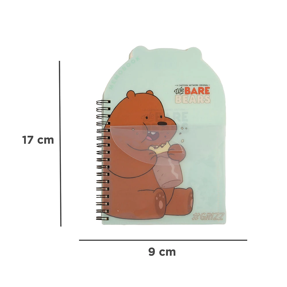 Libreta De Espiral We Bare Bears Pardo Rayas Azul 14.6x21.2 cm 80 Hojas