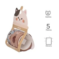 Paquete De Cintas Adhesivas Gato Papel Washi 3x5 cm, 2x5 cm 2 Piezas