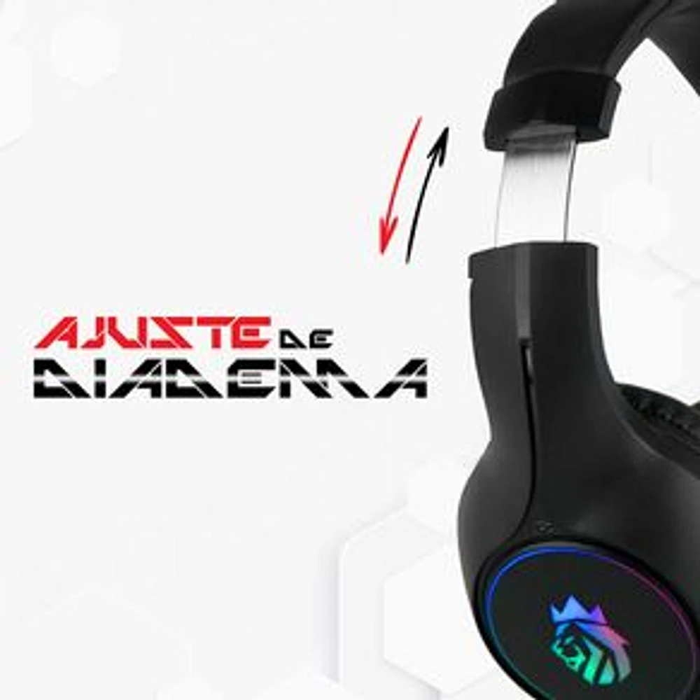 Audífonos De Diadema Con Luz RGB Gamer Negros